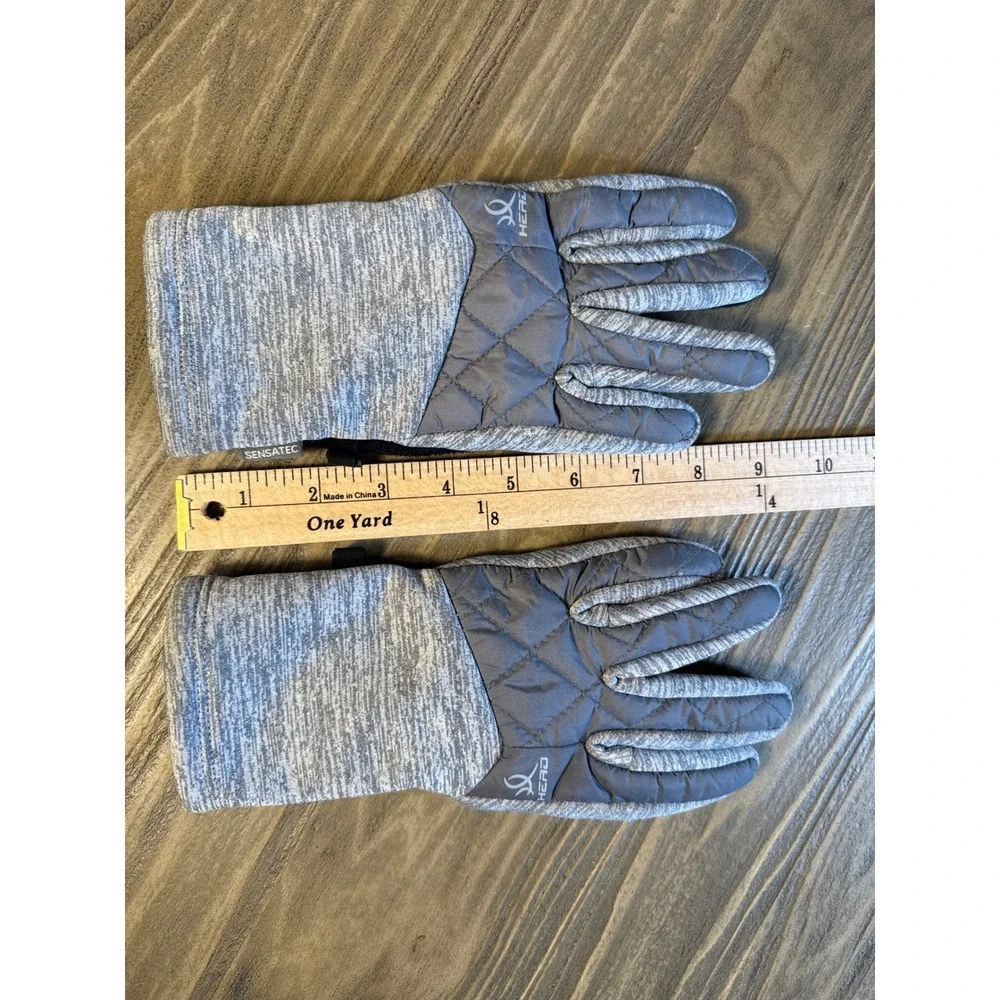 HEAD Sensatec Touchscreen Gloves Women's Small Grey Quilted Winter Hand